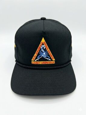 Vintage 2002 Caveat Aggressor Missoula MT Snapback Hat Stitches USA